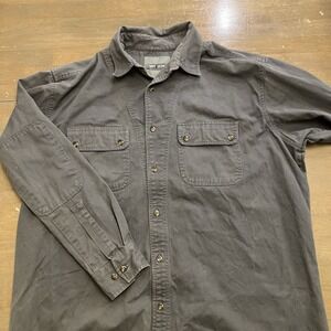 Stormy Kromer Button Up Shirt Mens Large Gray Heavy‎ Cotton Long Sleeve USA